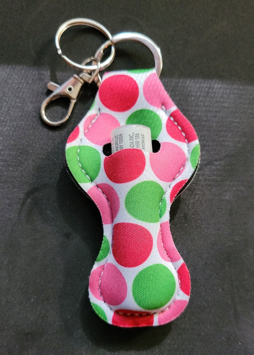 Poka Dot Keychain Lip Balm Holder