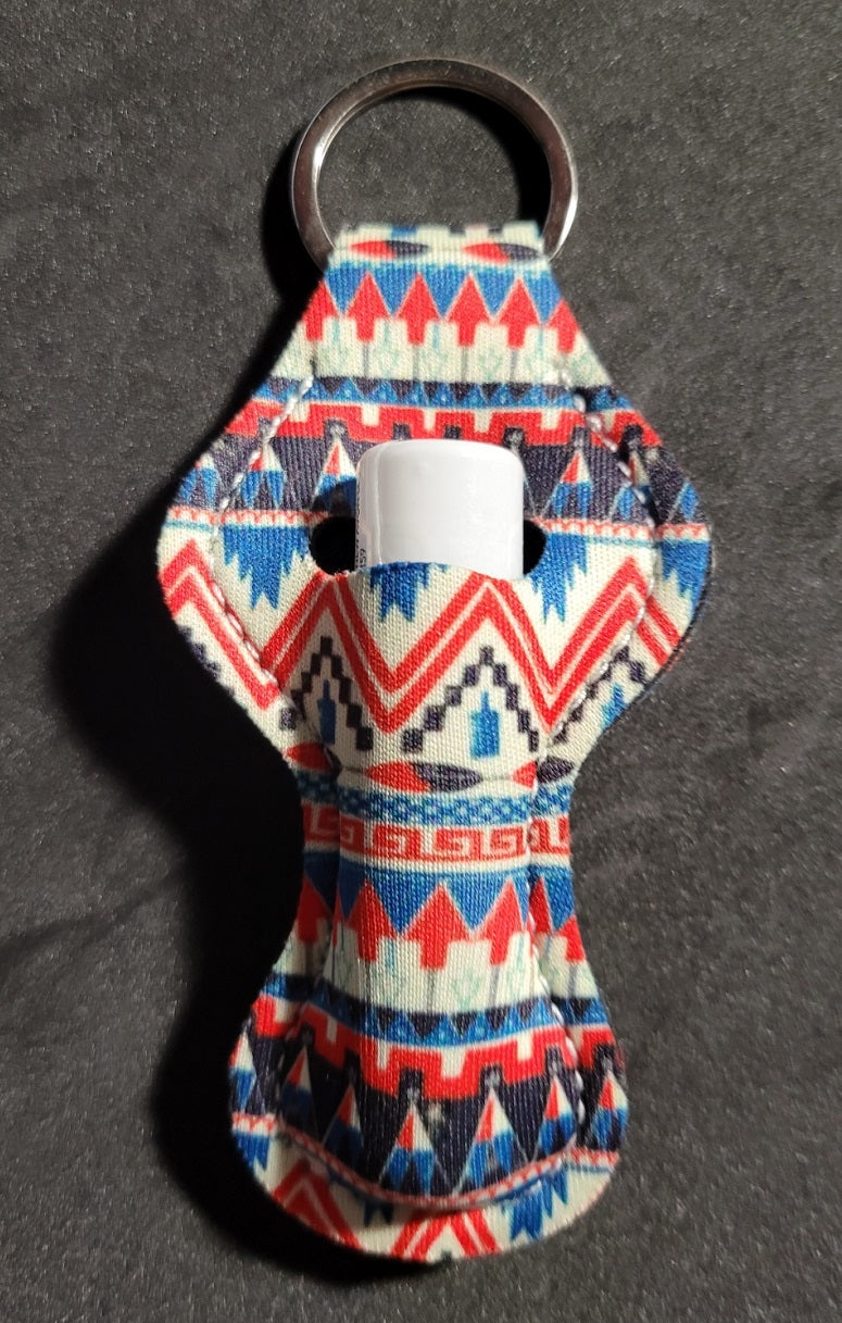 South Western Keychain Lip Balm Holder