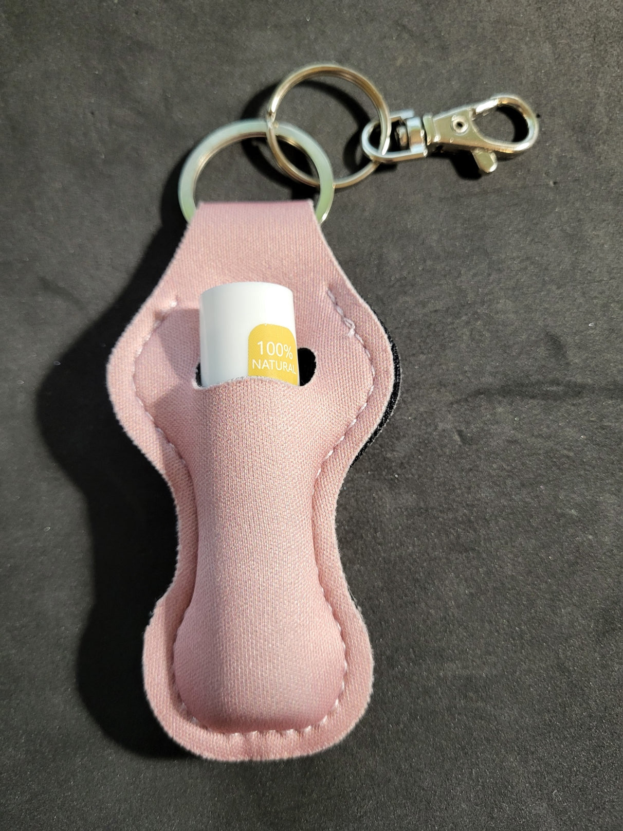 Pink Keychain Lip Balm Holder