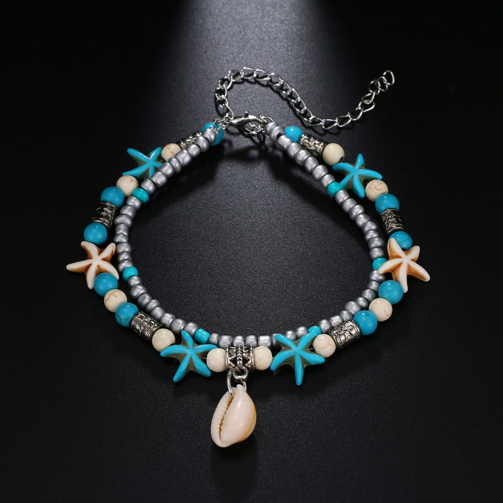 Beaded Shell Ankle Bracelet