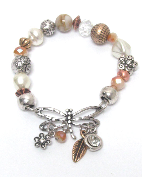 Beaded Dragon Fly Stretch Bracelet