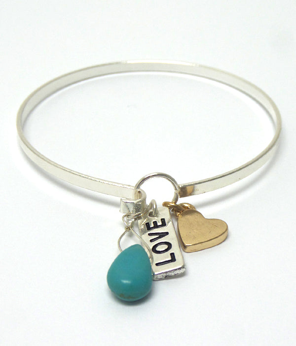 Love Wire Bangle Bracelet