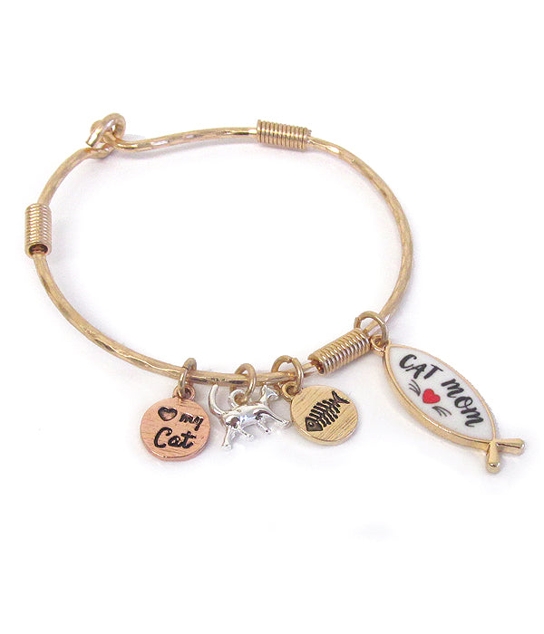Cat Mom Bangle Bracelet