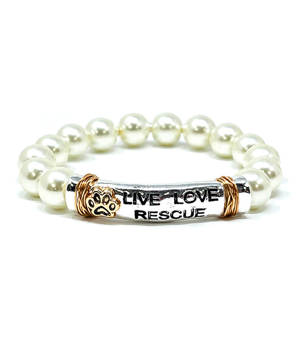 Live Love Rescue Dog Lover Bracelet