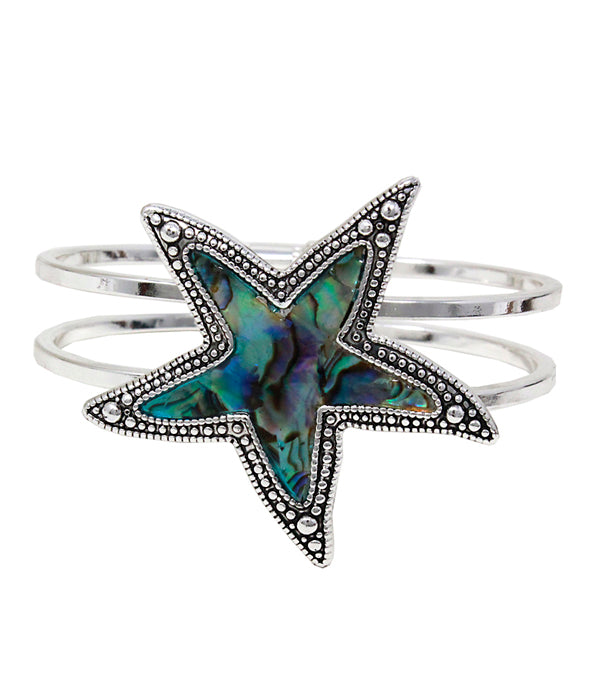 Abalone Starfish Bangle Bracelet