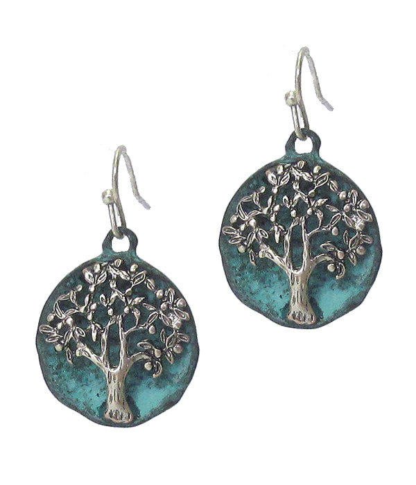 Tree of Life Metal Earrings