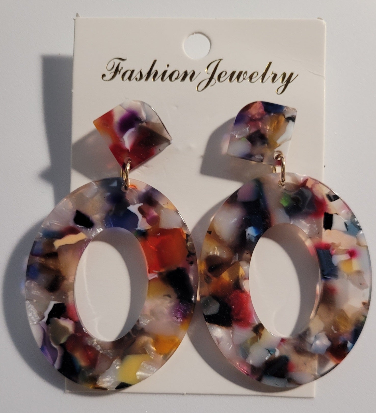 Colorful Oval Acrylic Earrings