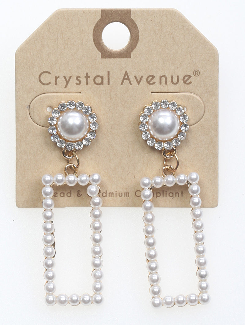 Rectangular Pearl Earrings