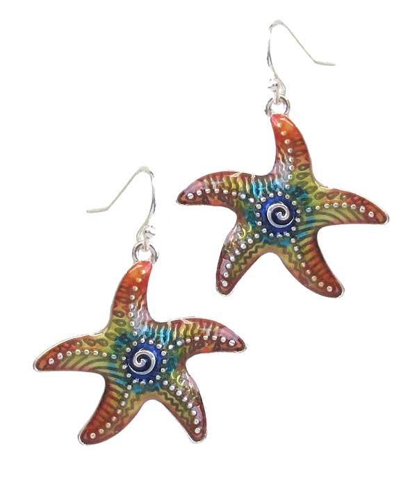 Colorful Starfish Earrings