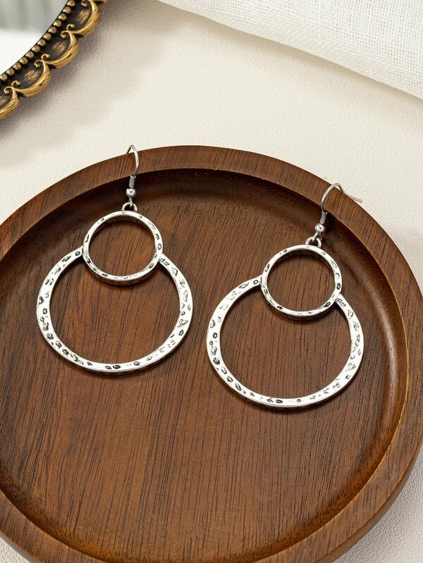 Textured Circle Earrings