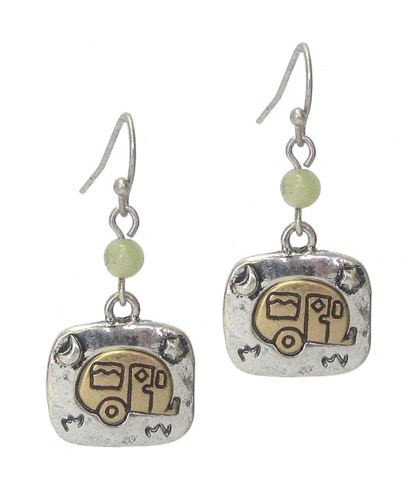 Rectangular Happy Camper Earrings