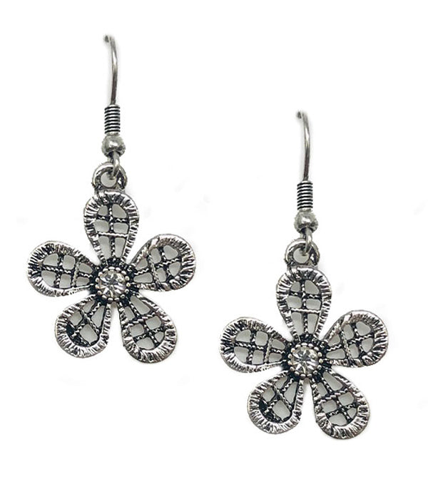 Silver Flower Earrings