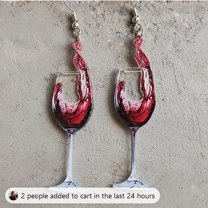 Plastic Party Red Wine Earrings