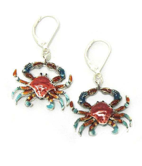 Colorful Crab Earrings