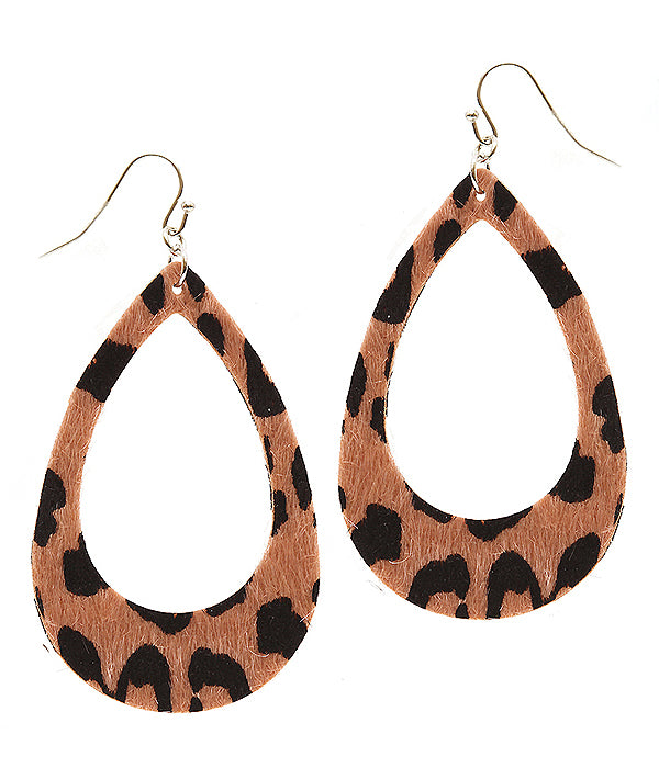 Fabric Animal Print Dangle Earrings