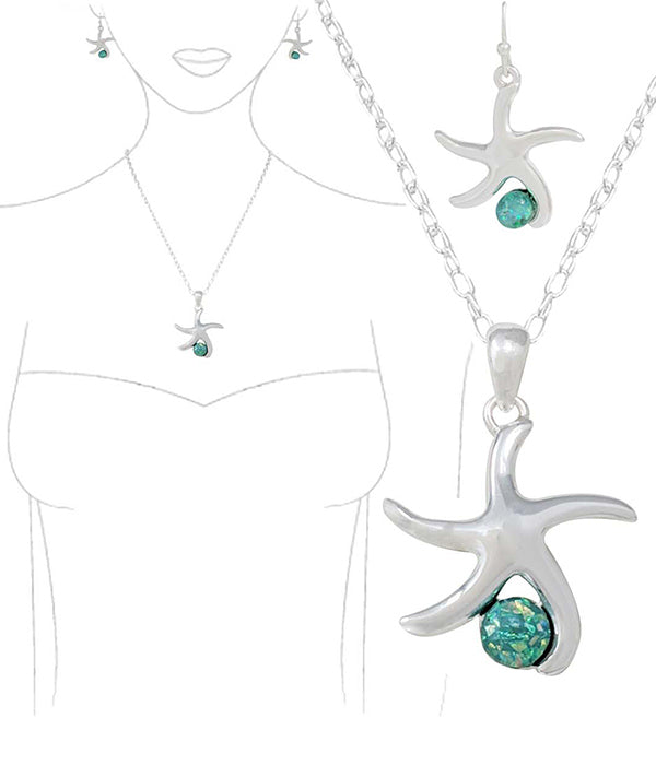 Starfish & Opal Jewelry Set
