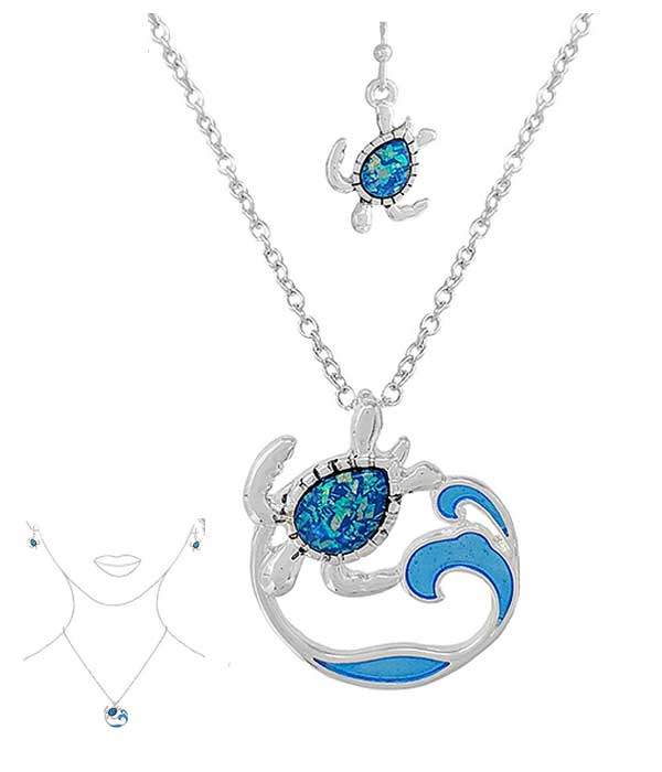 Turtle & Wave Jewelry Set