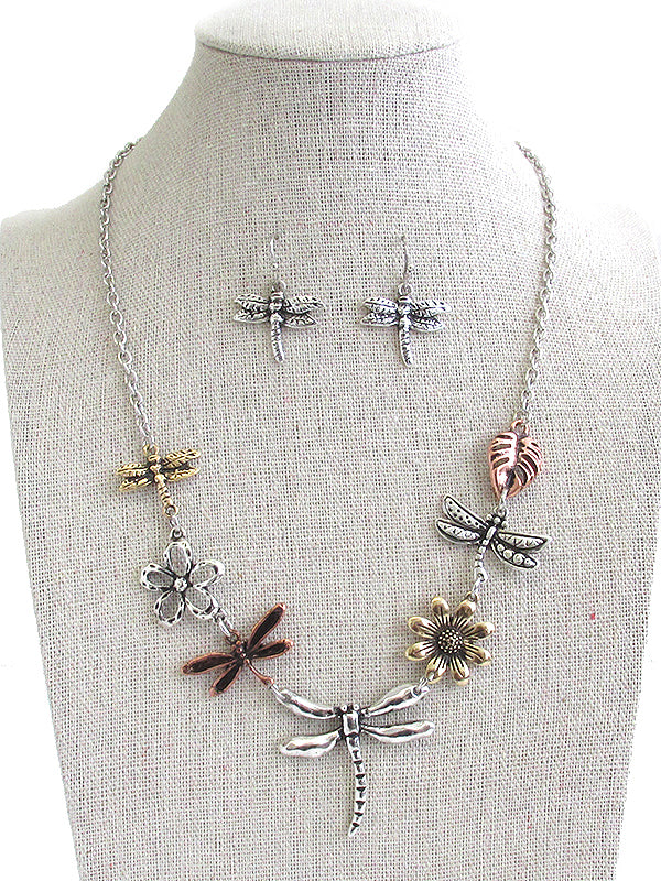 Garden Dragon Fly Jewelry Set