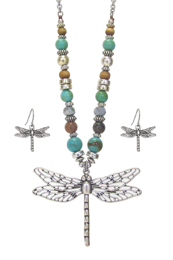 Dragon Fly Beaded Jewelry Set